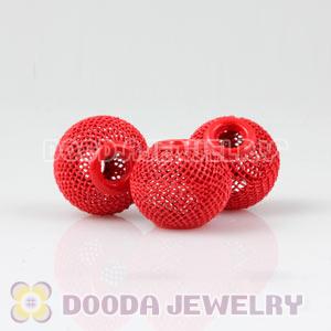 16mm Basketball Wives Red Mesh Beads For Hoop Earrings Wholesale 