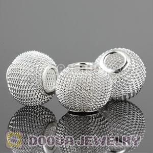Wholesale 18mm Silver Basketball Wives Mesh Beads 