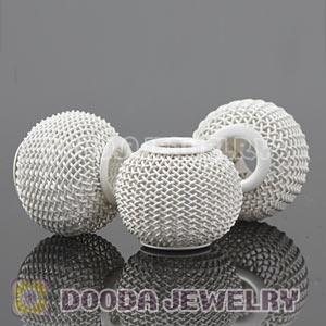 Wholesale 18mm White Basketball Wives Mesh Beads 