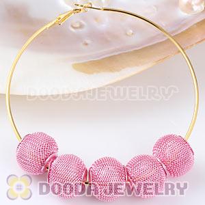 Wholesale 18mm Basketball Wives Pink Mesh Beads Cheap 