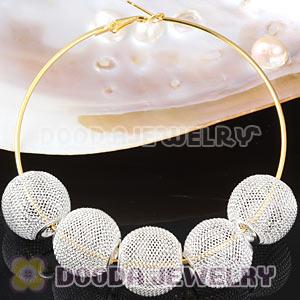 Wholesale 20mm Silver Basketball Wives Mesh Beads Cheap 