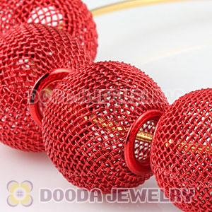 Wholesale 20mm Red Basketball Wives Mesh Beads Cheap 