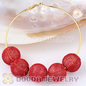 Wholesale 20mm Red Basketball Wives Mesh Beads Cheap 