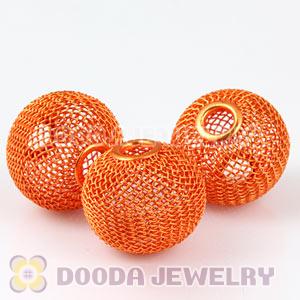 Wholesale 25mm Orange Basketball Wives Mesh Beads For Hoop Earrings 