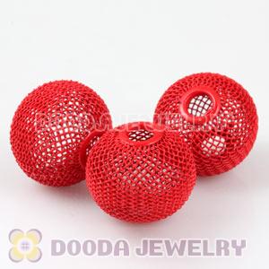 Wholesale 25mm Red Basketball Wives Mesh Beads For Hoop Earrings 