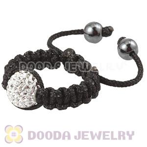 Handmade Style Macrame Rings With White Czech Crystal Wholesale