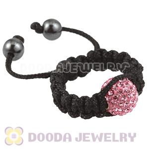 Handmade Style Macrame Rings With Pink Czech Crystal Wholesale