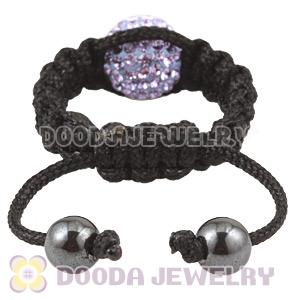 Handmade Style Macrame Rings With Lavender Czech Crystal Wholesale
