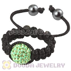 Handmade Style Macrame Rings With Green Czech Crystal Wholesale