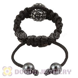 Handmade Style Macrame Rings With Grey Czech Crystal Wholesale