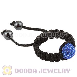 Handmade Style Macrame Rings With Blue Czech Crystal Wholesale