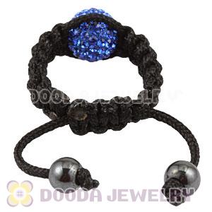 Handmade Style Macrame Rings With Blue Czech Crystal Wholesale