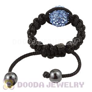 Handmade Style Macrame Rings With Blue Czech Crystal Wholesale