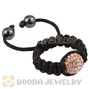 Handmade Style Macrame Rings With Pink Czech Crystal Wholesale