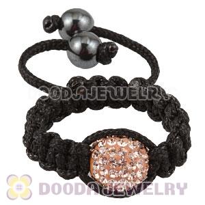Handmade Style Macrame Rings With Pink Czech Crystal Wholesale
