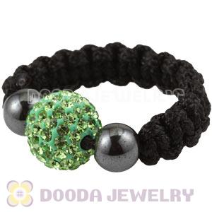 Green Czech Crystal Handmade Style Macrame Rings Wholesale