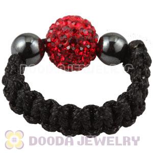 Red Czech Crystal Handmade Style Macrame Rings Wholesale