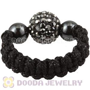 Grey Czech Crystal Handmade Style Macrame Rings Wholesale