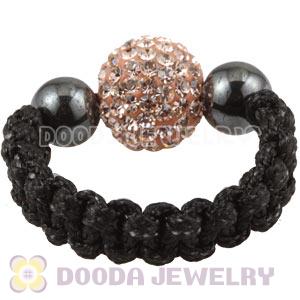Rose Czech Crystal Handmade Style Macrame Rings Wholesale