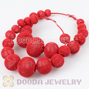 90mm Red Basketball Wives Mesh Hoop Earrings Wholesale