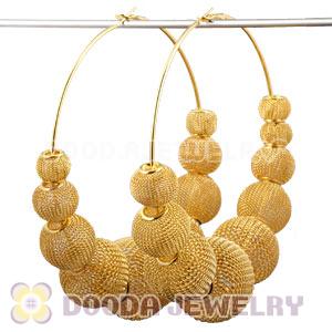 90mm Gold Basketball Wives Mesh Hoop Earrings Wholesale