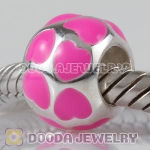 925 Sterling Silver Enamel Pink Love to Love Charms fit European, Largehole Jewelry