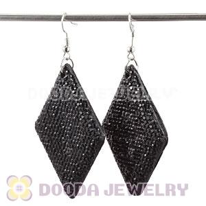 Basketball Wives Black Crystal Diamond Bamboo Hoop Earrings Cheap