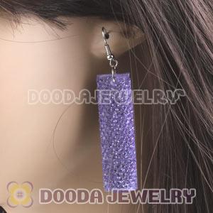 Basketball Wives Purple Crystal Bamboo Hoop Earrings Cheap