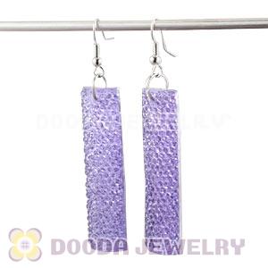Basketball Wives Purple Crystal Bamboo Hoop Earrings Cheap