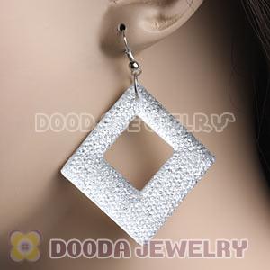 Basketball Wives White Crystal Diamond Bamboo Hoop Earrings Cheap
