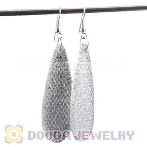 White Crystal Basketball Wives Bamboo Hoop Earrings Cheap