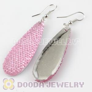 Pink Crystal Basketball Wives Bamboo Hoop Earrings Cheap