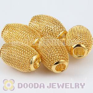 14X21mm Gold Basketball Wives Earring Oval Mesh Beads Cheap 