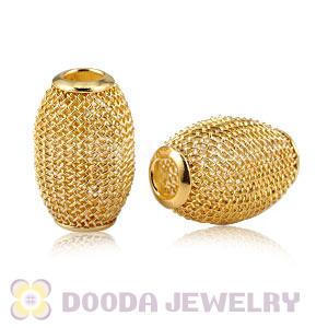 14X21mm Gold Basketball Wives Earring Oval Mesh Beads Cheap 