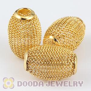 14X21mm Gold Basketball Wives Earring Oval Mesh Beads Cheap 