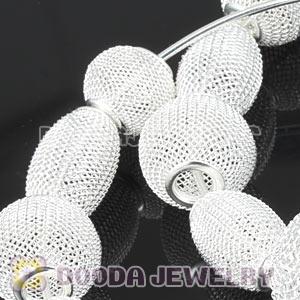90mm White Basketball Wives Mesh Hoop Earrings Wholesale