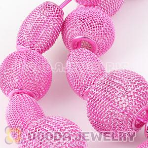90mm Peach Basketball Wives Mesh Hoop Earrings Wholesale