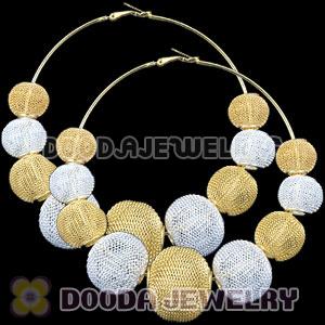 90mm Basketball Wives Mesh Hoop Earrings Wholesale