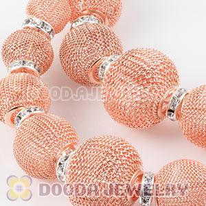 90mm Yellow Basketball Wives Mesh Hoop Earrings With Spacer Beads Wholesale