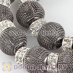 80mm Basketball Wives Mesh Hoop Earrings With Spacer Beads Wholesale