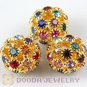 14mm Alloy Gold Basketball Wives Crystal Beads Wholesale 
