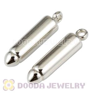 32mm Silver Plated ABS Basketball Wives Bullet Beads Wholesale 