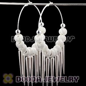 80mm Silver Basketball Wives Spike Hoop Earrings Wholesale