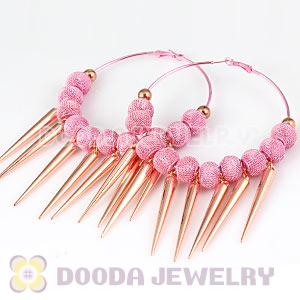 80mm Pink Basketball Wives Spike Hoop Earrings Wholesale