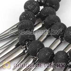 80mm Black Basketball Wives Spike Hoop Earrings Wholesale
