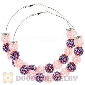 80mm Resin Crystal Basketball Wives Hoop Earrings Wholesale