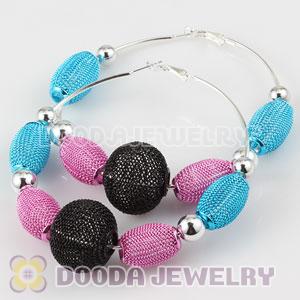 80mm Basketball Wives Mesh Hoop Earrings Wholesale