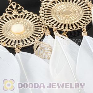 White Basketball Wives Feather Earrings Wholesale