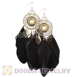 Black Basketball Wives Feather Earrings Wholesale