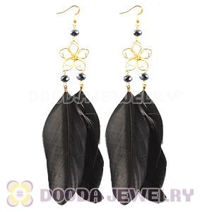 Black Basketball Wives Feather Earrings Wholesale